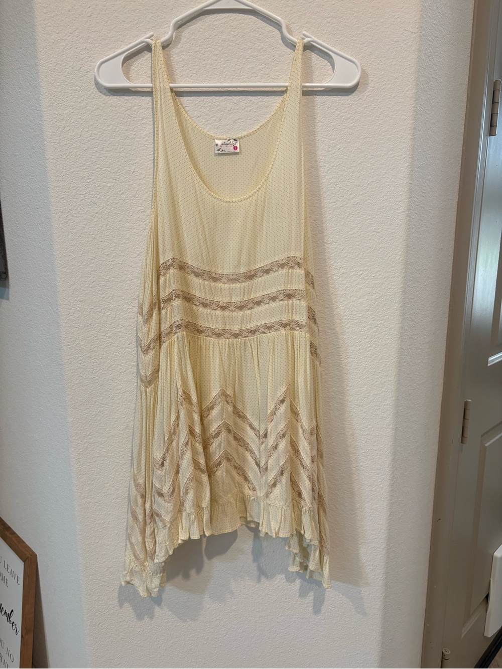 Intimately Free People Voile and Lace Trapeze Slip Dress in Tea Combo